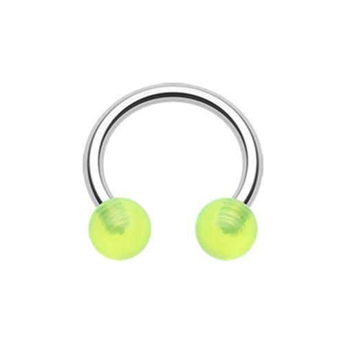 Green UV Acrylic Horseshoe Circular Barbell