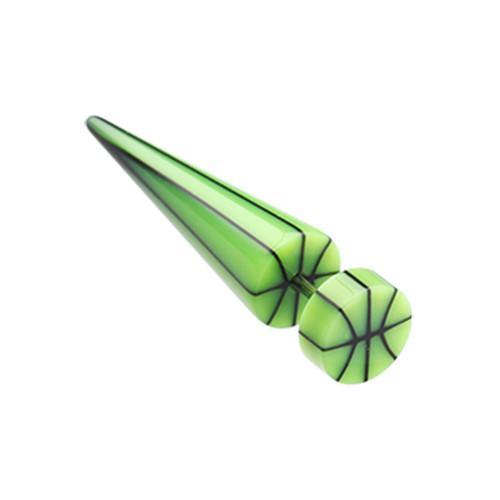 Green Basketball UV Acrylic Fake Taper - 1 Pair