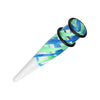 Green/Blue Pinstripe Swirls UV Acrylic Ear Stretching Taper - 1 Pair