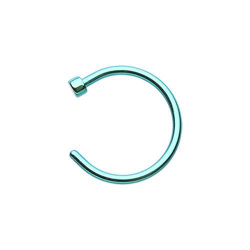 Green C-Shape Nose Hoop Ring