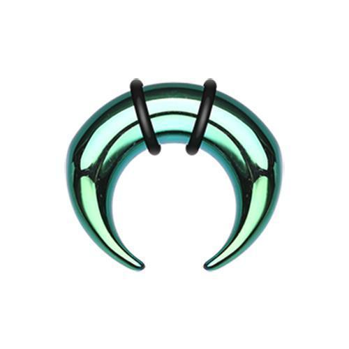 Pincher | Crescent Green Colorline Pincher Steel Ear Gauge Buffalo Taper - 1 Pair -Rebel Bod-RebelBod