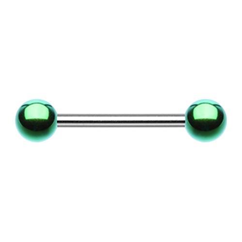 Green PVD Ball Top Nipple Barbell - 1 Piece