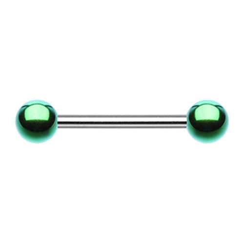 Green Ball Top Nipple Barbell - 1 Piece