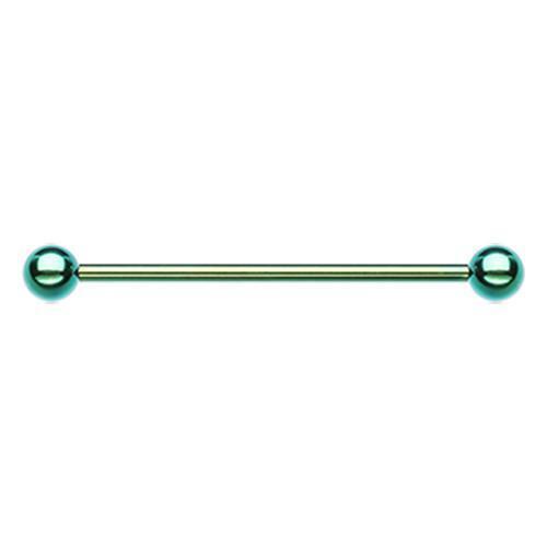 Industrial Barbell Green Colorline PVD Basic Industrial Barbell - 1 Piece -Rebel Bod-RebelBod