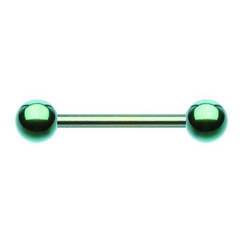Nipple Barbell Green Colorline PVD Basic Steel Nipple Barbell - 1 Piece -Rebel Bod-RebelBod