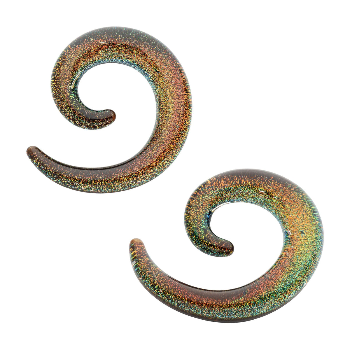 Organics Green Foil Glass Spiral Hanger pgls50g-6pr -Rebel Bod-RebelBod