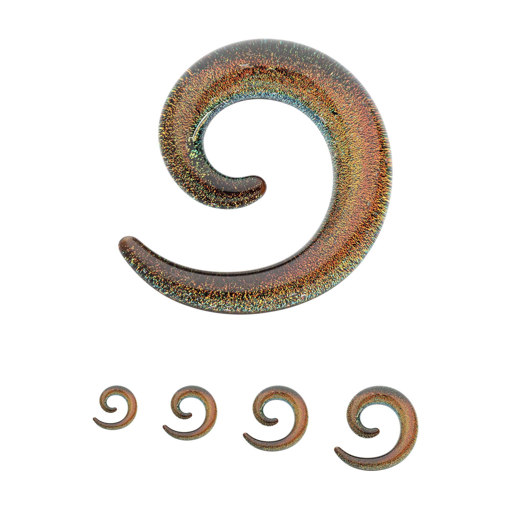 Organics Green Foil Glass Spiral Hanger pgls50g-6pr -Rebel Bod-RebelBod