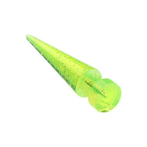 Green Glitter Shimmer UV Acrylic Fake Taper - 1 Pair