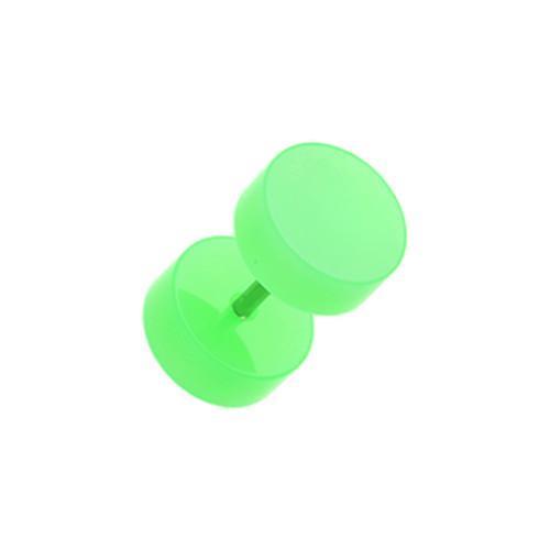 Green Neon Acrylic Fake Plug - 1 Pair