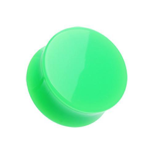 Green Neon Acrylic Double Flared Ear Gauge Plug - 1 Pair