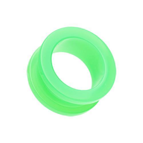 Green Neon Acrylic Screw-Fit Ear Gauge Tunnel Plug - 1 Pair
