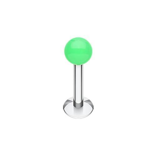 Green Neon UV Acrylic Ball Top Labret