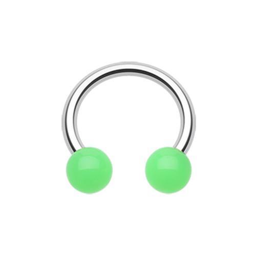Green Neon UV Acrylic Horseshoe Circular Barbell