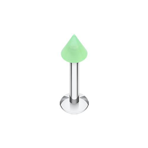 Green Neon UV Acrylic Spike Top Labret