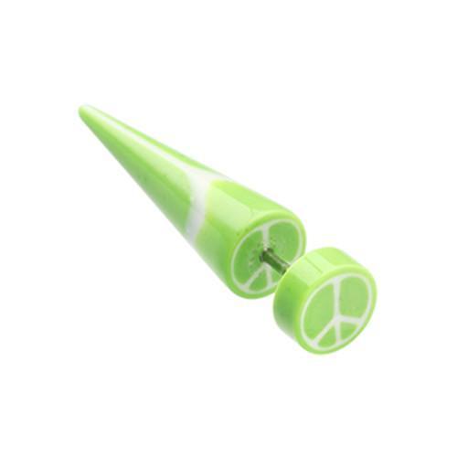 Green Peace Retro UV Acrylic Fake Taper - 1 Pair