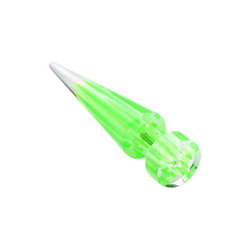 Green Pin Stripe UV Acrylic Fake Taper - 1 Pair