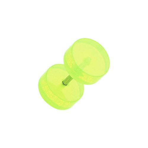Green Translucent Acrylic Fake Plug - 1 Pair