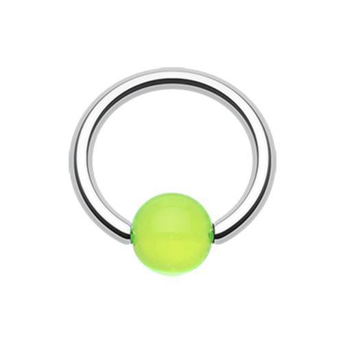 Green UV Acrylic Ball Top Captive Bead Ring