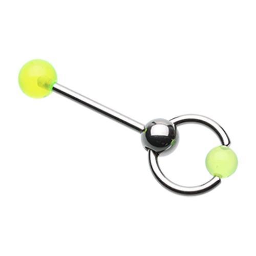 Green UV Acrylic Ball Top Slave Barbell Ring