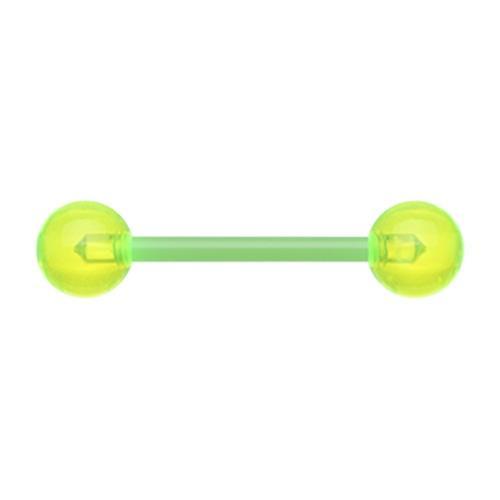 Green UV Acrylic Flexible Shaft Nipple Barbell - 1 Piece
