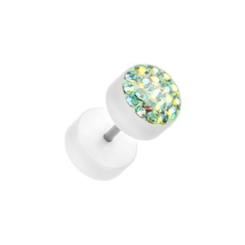 Greeurora Borealis Multi-Sprinkle Dot Multi Gem White UV Fake Plug - 1 Pair