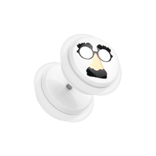 Groucho Marx Acrylic Fake Plug w/ O-Rings - 1 Pair