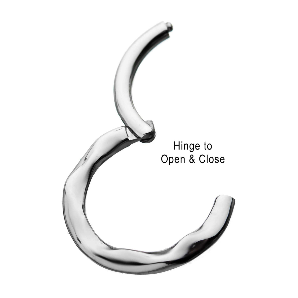 SEAMLESS CLICKER Hammered Wave Clicker Hinged Segment Ring sbvsgrhd611 -Rebel Bod-RebelBod