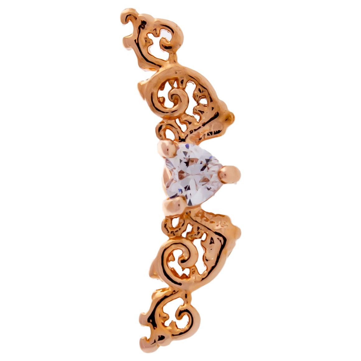 STRAIGHT BARBELL Heart Filigree Ear Barbell - 1 Piece -Rebel Bod-RebelBod