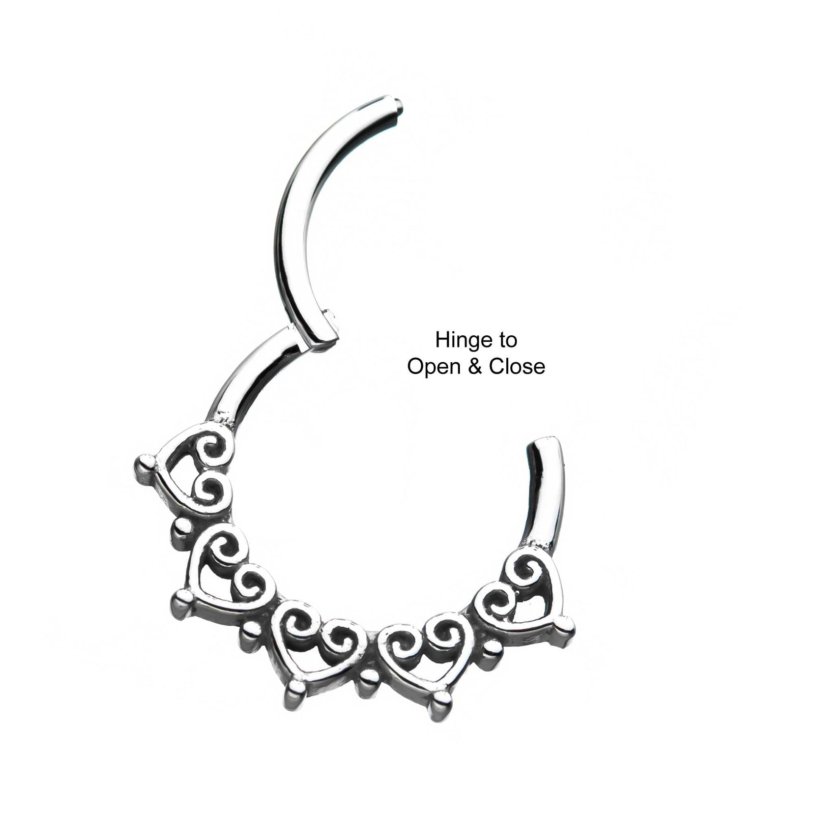 TBD-Cartilage Jewelry Heart Hinged Segment rings -Rebel Bod-RebelBod