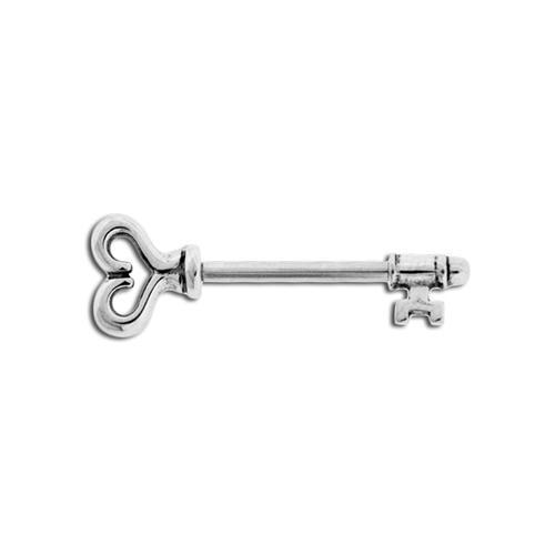 Heart Key Ends Nipple Barbell - 1 Piece