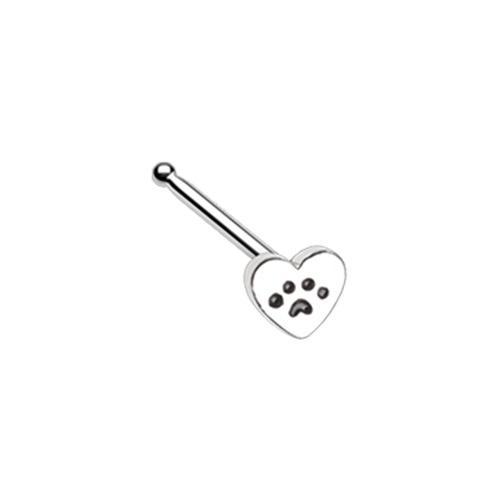 Heart Paw Animal Lover Nose Stud Ring