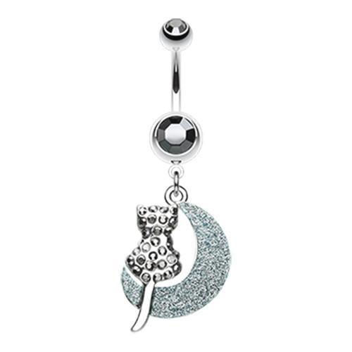 Hematite Moonlight Dream Kitty Belly Button Ring