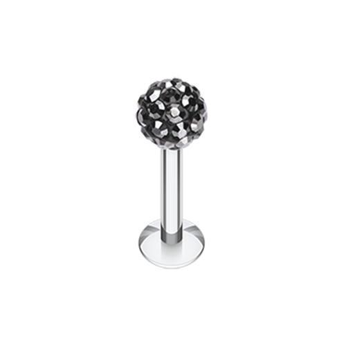 Hematite Multi-Sprinkle Dot Multi Gem Ball Steel Labret