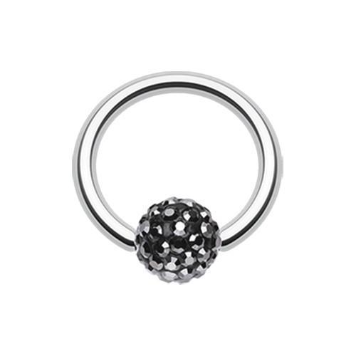 Hematite Multi-Sprinkle Dot Multi Gem Captive Bead Ring