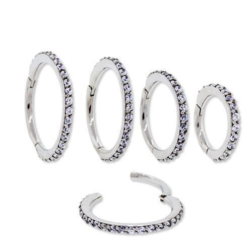 SEAMLESS CLICKER Hinged Segment Ring  Swarovski Zirconia - 1 Piece -Rebel Bod-RebelBod