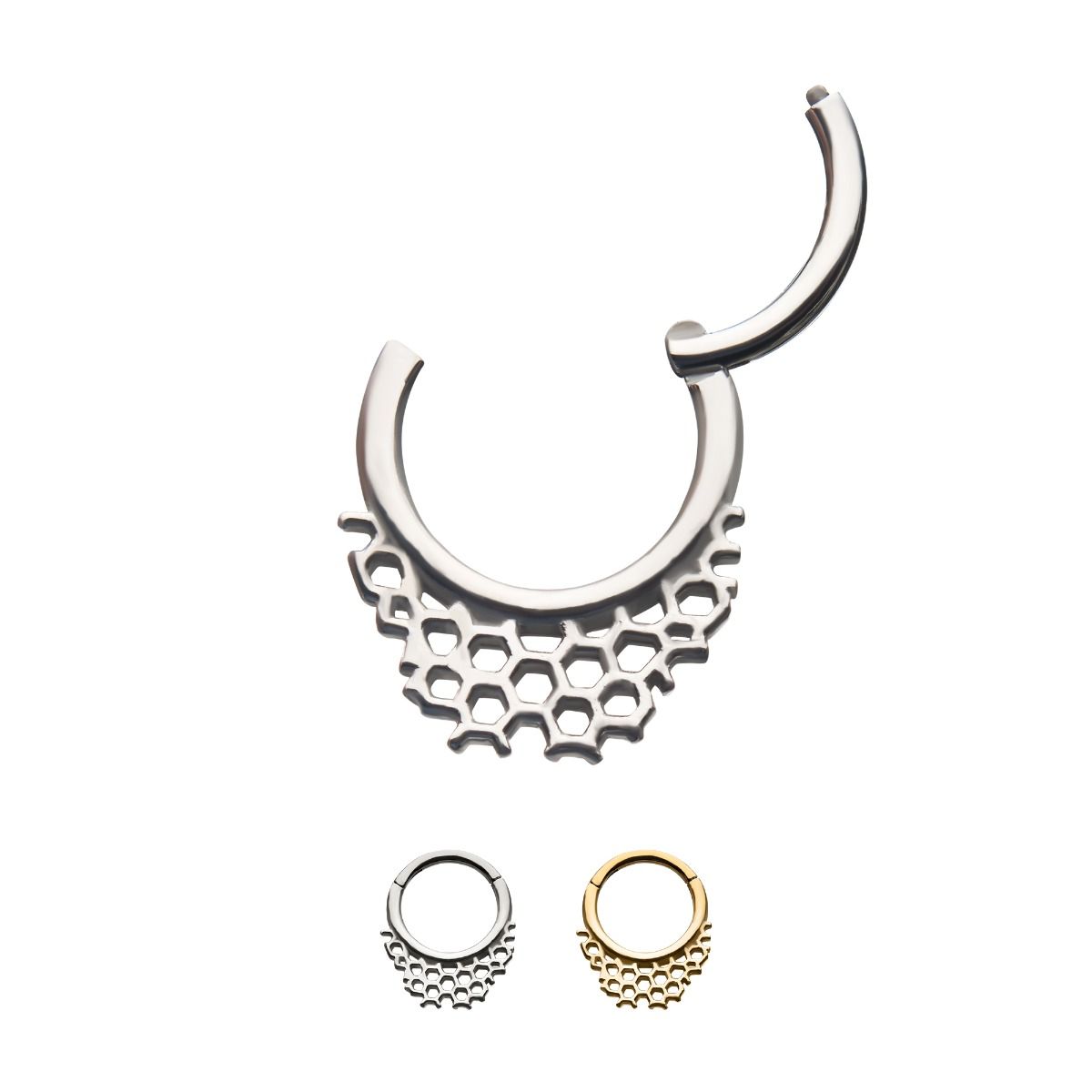 SEAMLESS CLICKER Honeycomb Hinged Segment rings -Rebel Bod-RebelBod