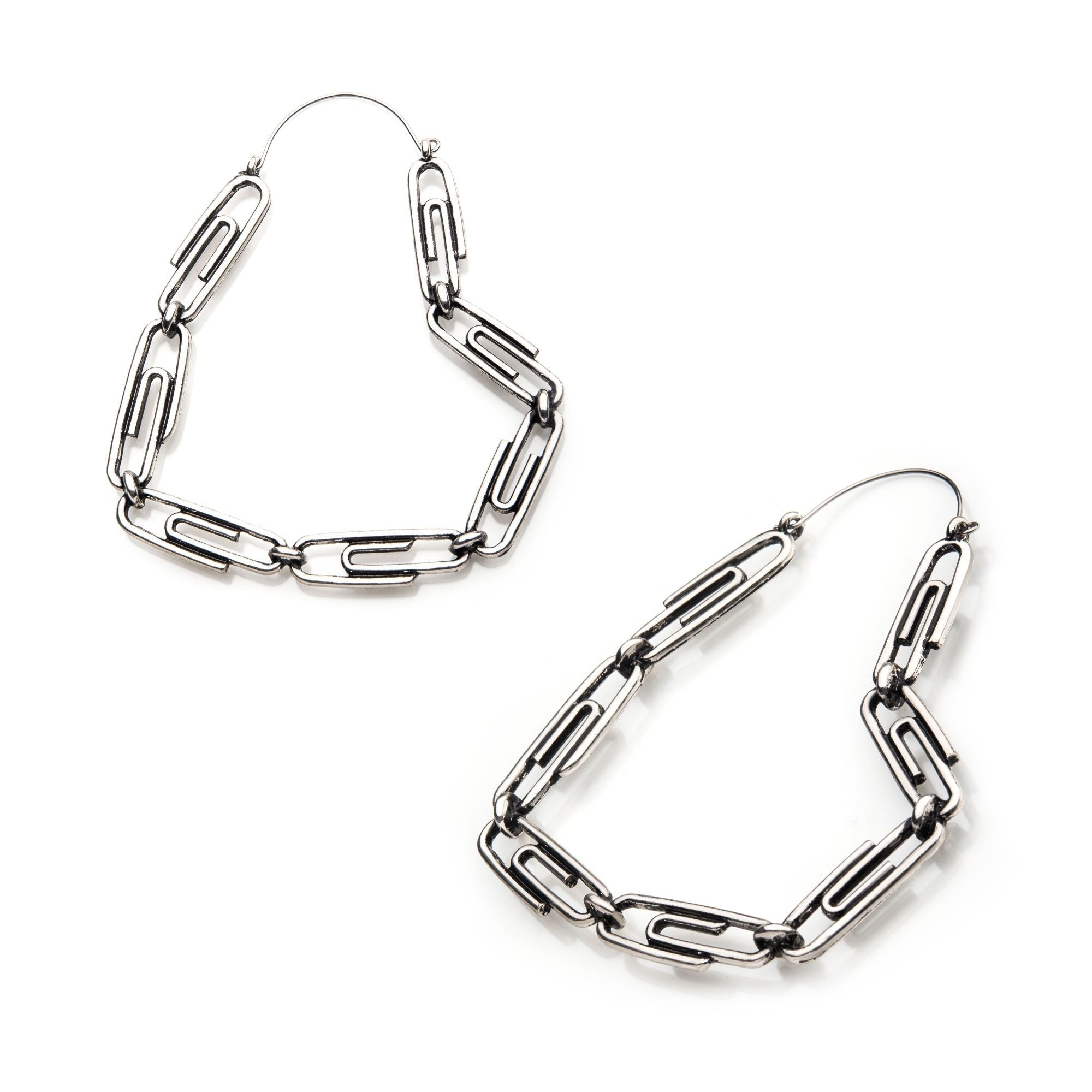 Interconnected Paperclip Heart Plug Hoops -Rebel Bod-RebelBod