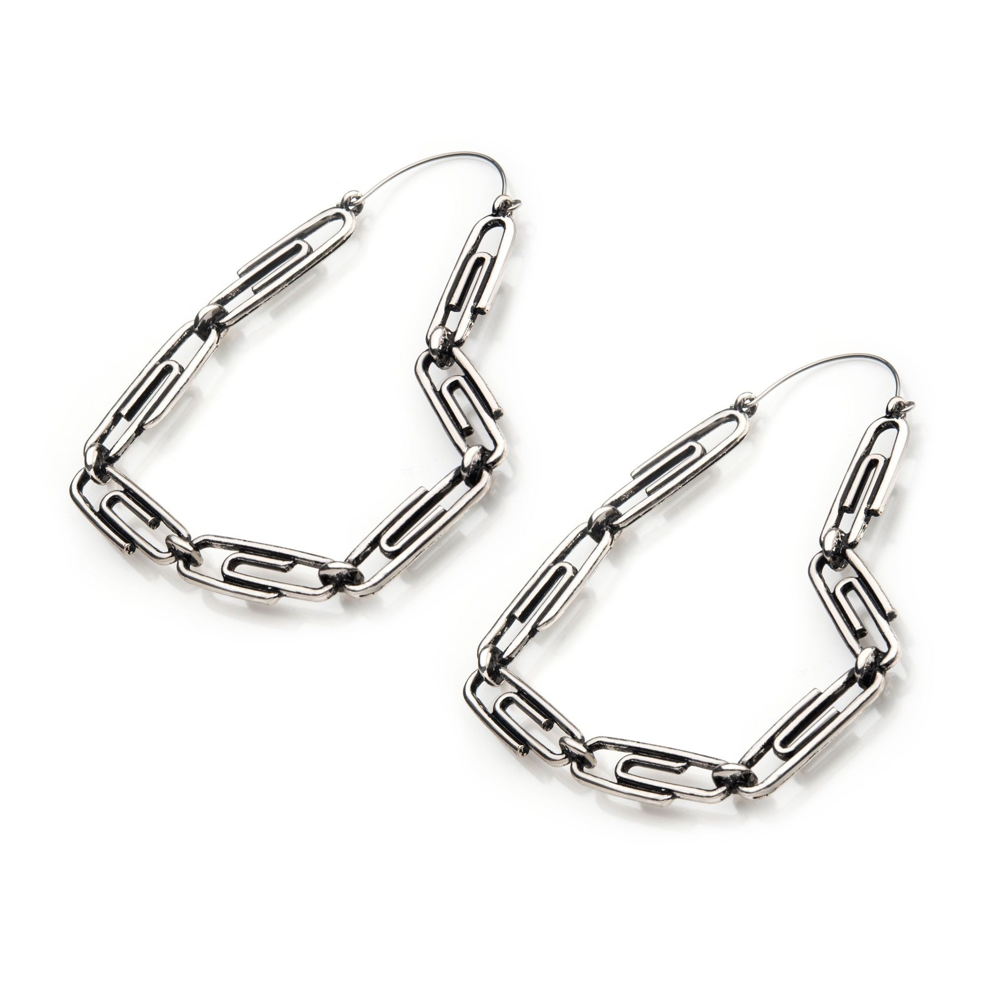 Interconnected Paperclip Heart Plug Hoops -Rebel Bod-RebelBod