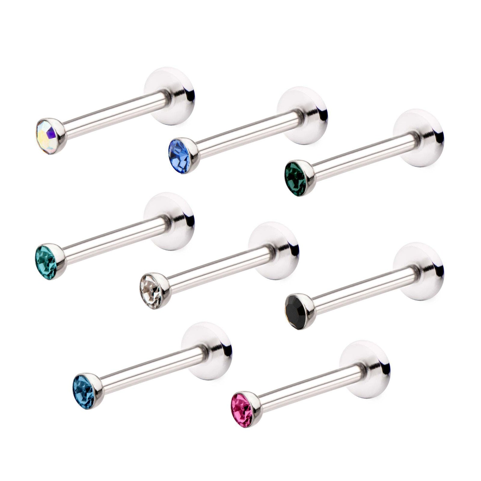 Labret Studs Internally Threaded Labret with a Bezel Set 2mm CZ top sbvlsi605-2mm -Rebel Bod-RebelBod