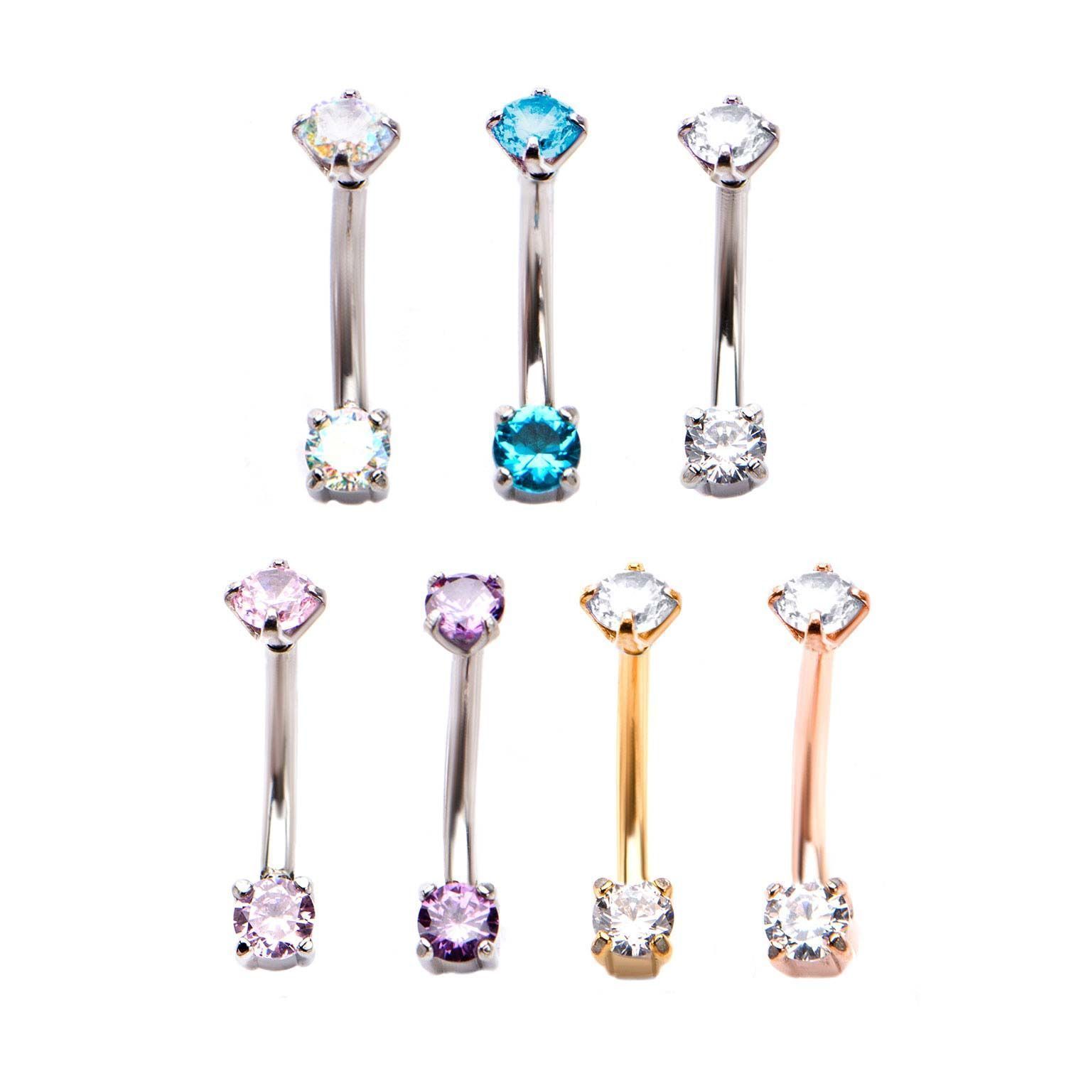 CURVED BARBELL Internally Threaded Prong Set Gem Curves sbvcsi6152prgn -Rebel Bod-RebelBod