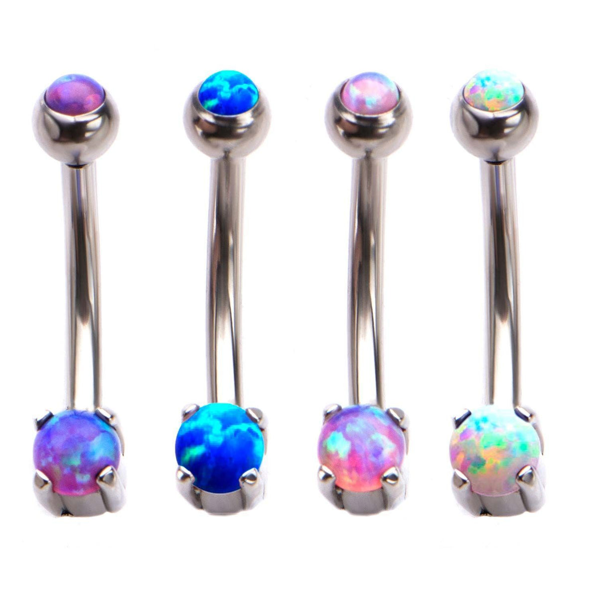 CURVED BARBELL Internally Threaded Prong Set Opal Curves sbvcsi6152prgn-opal -Rebel Bod-RebelBod