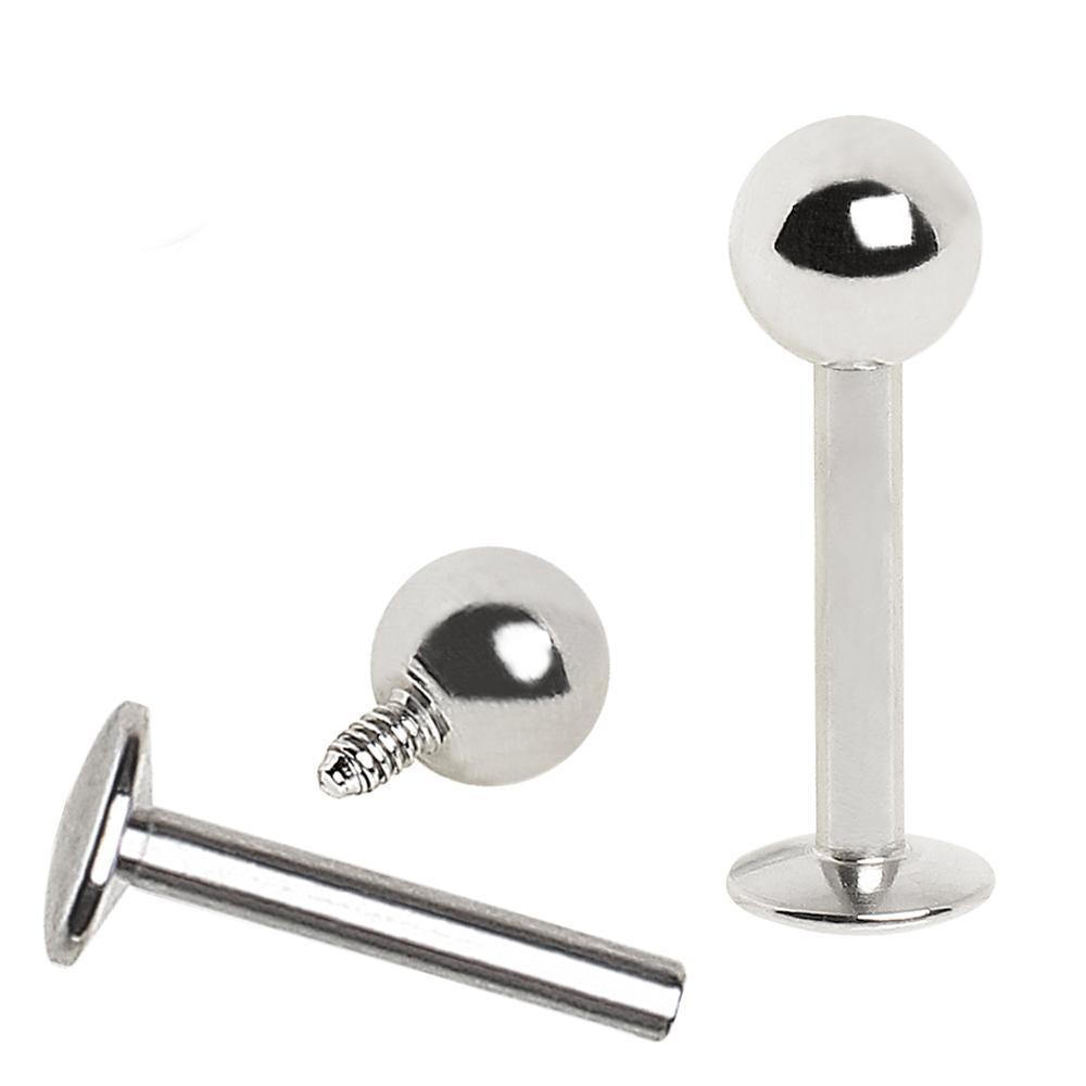 Labret Studs Internally Threaded Titanium Labret with Solid Ball -Rebel Bod-RebelBod