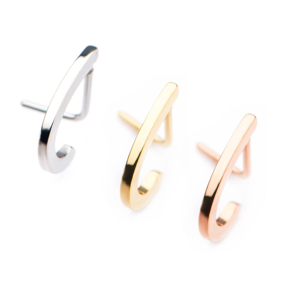 Nose Ring - Nose Curve L-Bend Plain Nose Huggers sbvnslh3 -Rebel Bod-RebelBod