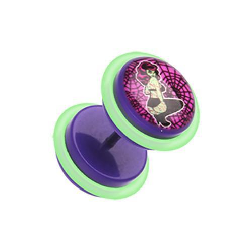 Lady Zombie Acrylic Fake Plug w/ O-Rings - 1 Pair