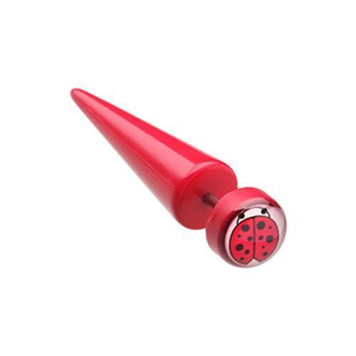 Ladybug Acrylic Fake Taper - 1 Pair