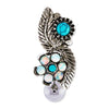 Leaf Belly Ring White Opal Turquoise Howlite Flower - 1 Piece