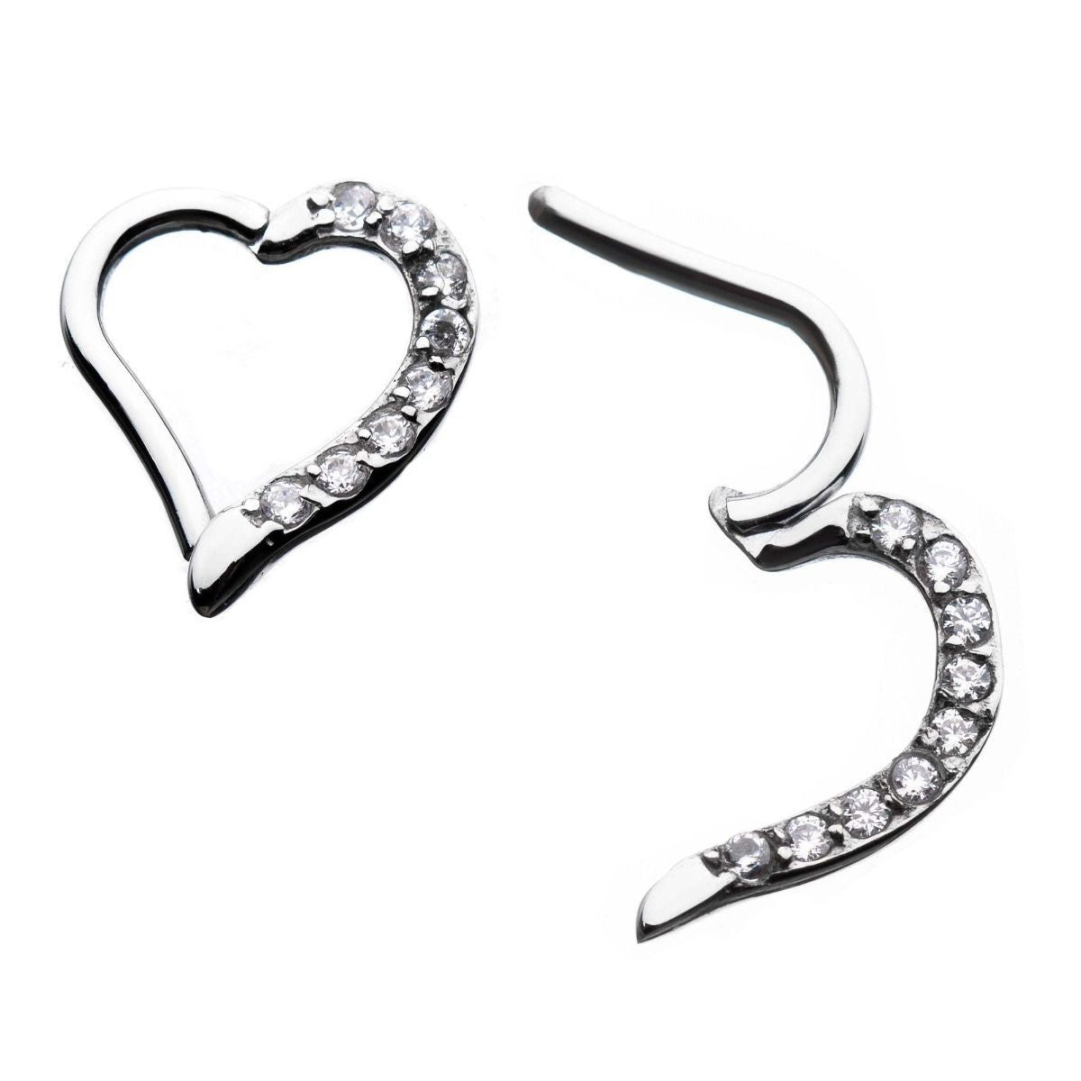 Heart Shape LEFT Clicker Hinged Segment Ring