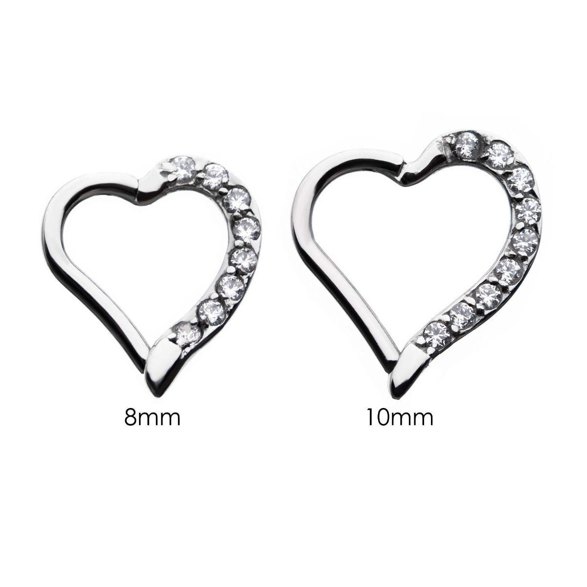 Heart Shape LEFT Clicker Hinged Segment Ring