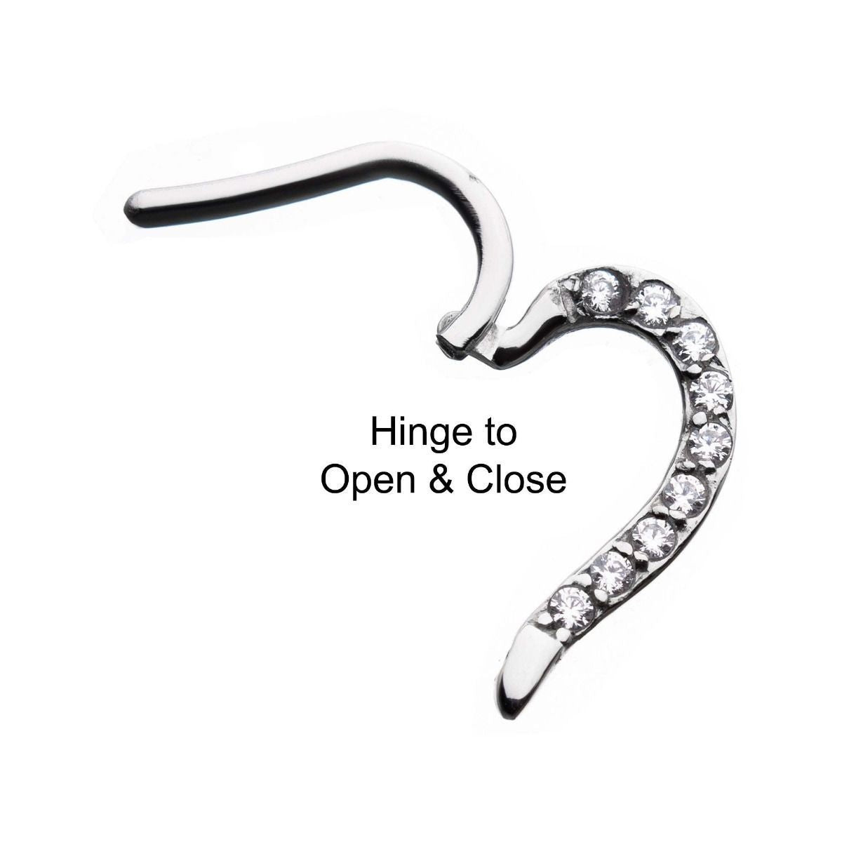 Heart Shape LEFT Clicker Hinged Segment Ring sbvsgrh06hl16c