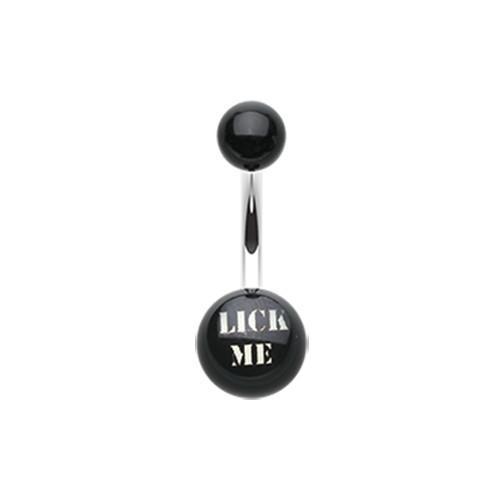 LICK ME&#39; Acrylic Logo Belly Button Ring